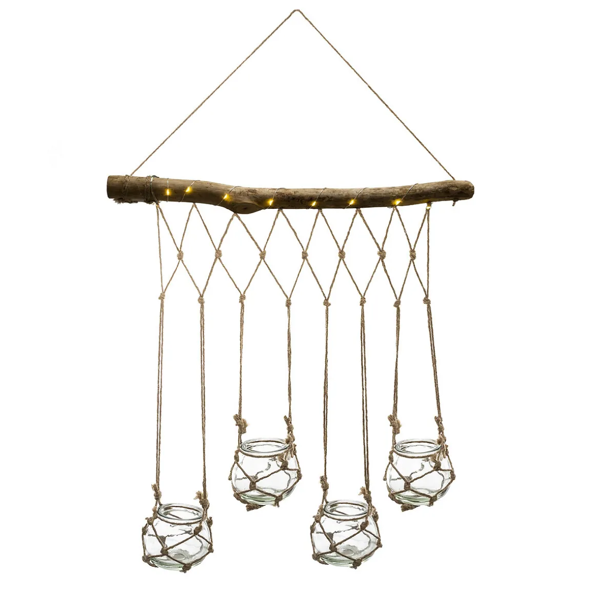 4 soliflores suspendus LED, verre