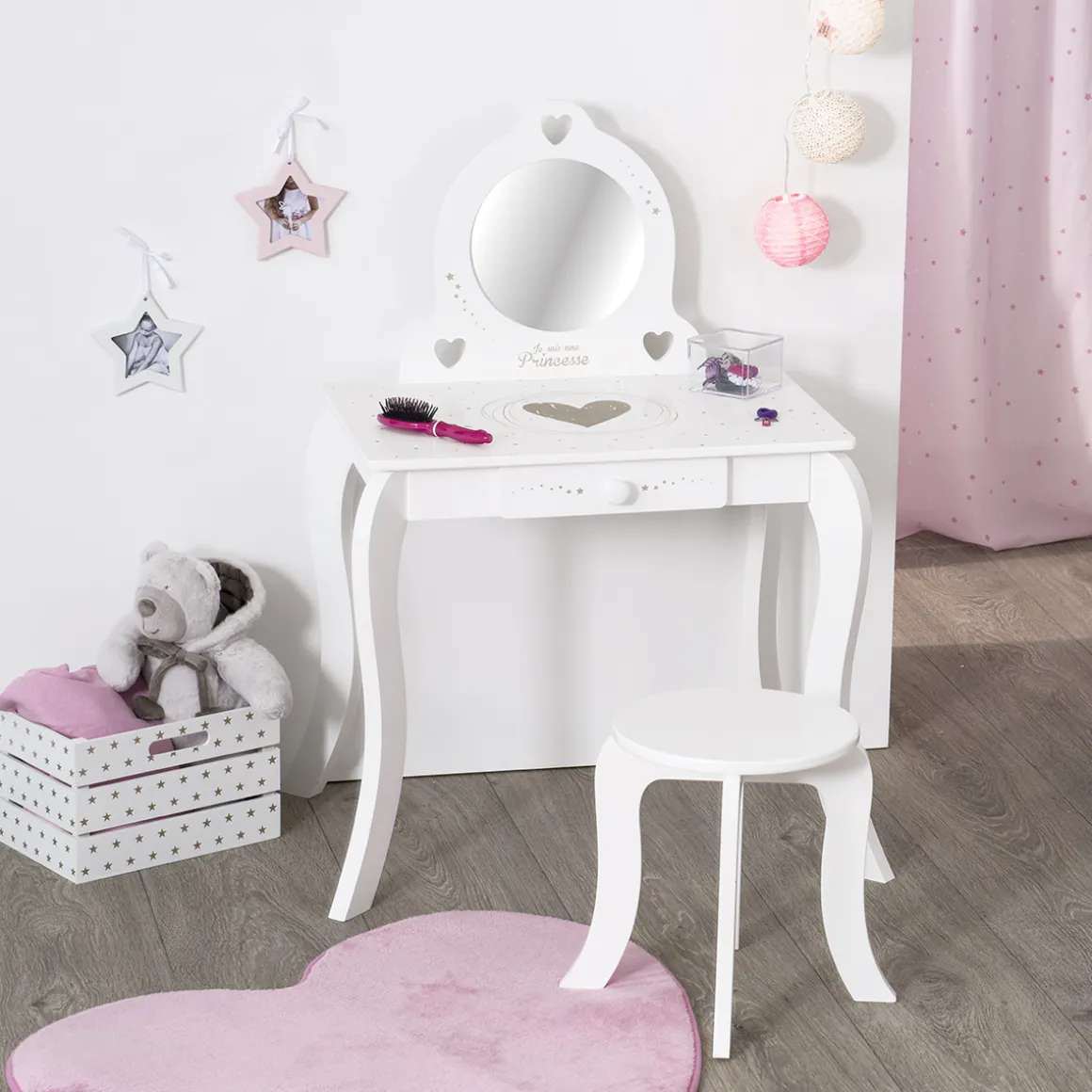 Coiffeuse et tabouret enfant