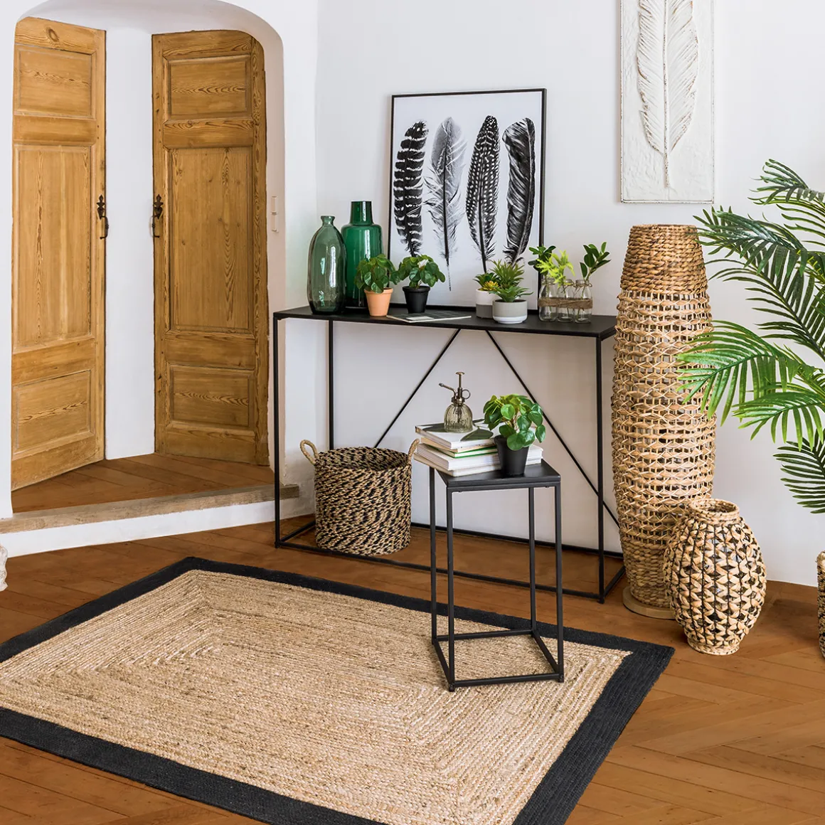 Console "Gota", métal, noir