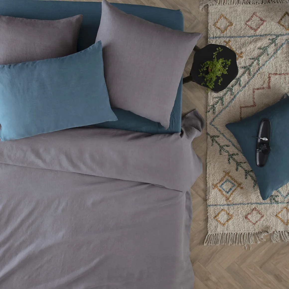 Drap-housse "Linah", lin lavé