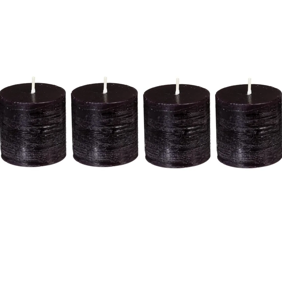 Lot de 4 bougies rustiques "Olia"