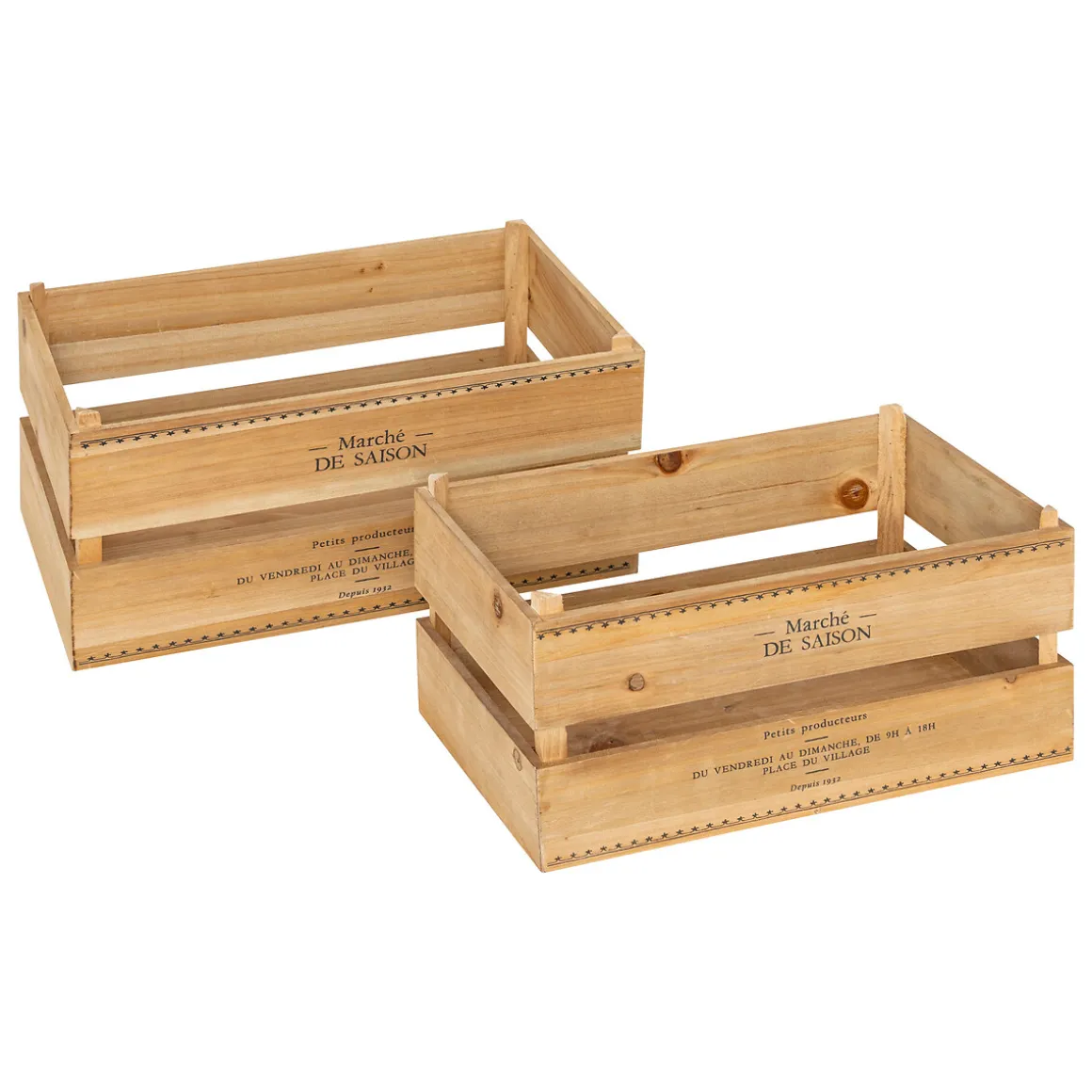 Lot de 2 cagettes "Little cottage"