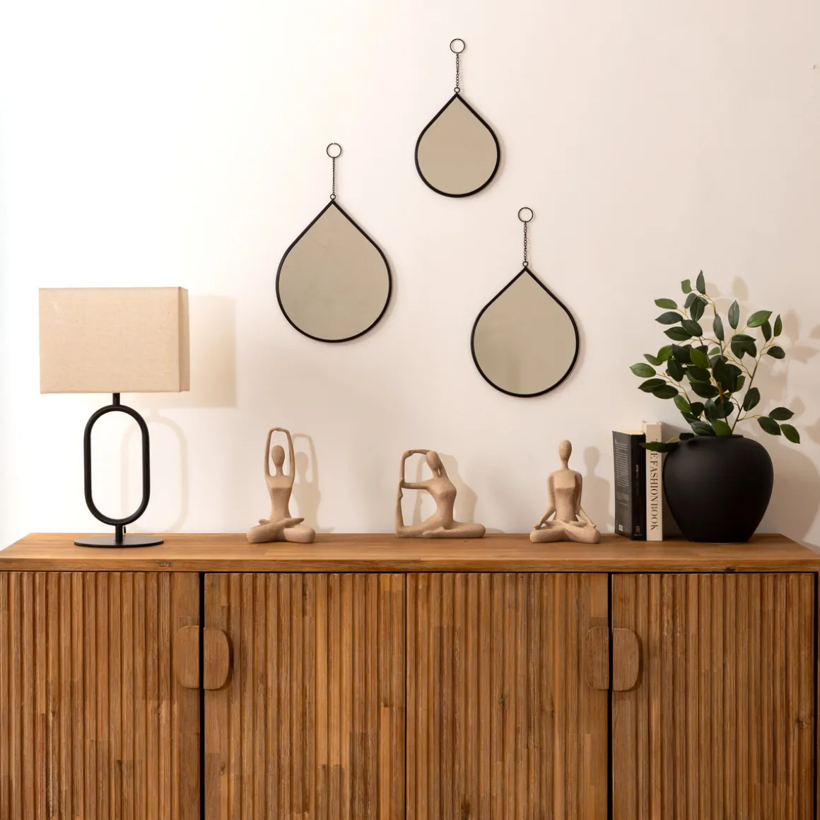 Lot de 3 miroirs goutte "Leny"