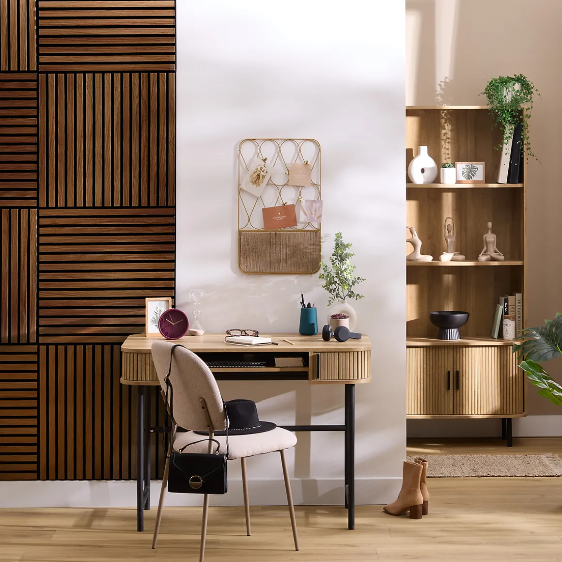 Lot de 3 panneaux décoratifs tasseaux bois Colva