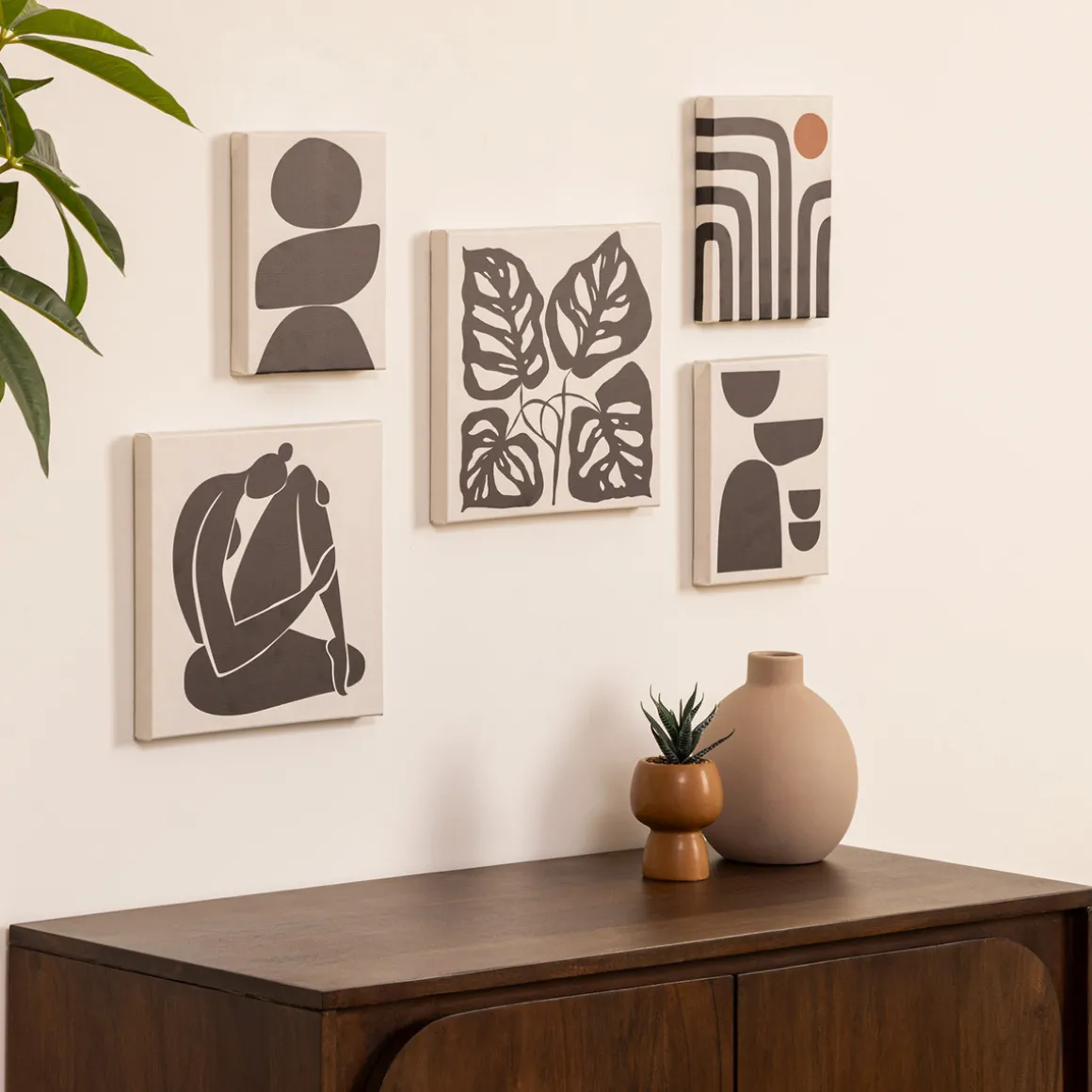 Lot de 5 toiles imprimées "Cynthia"