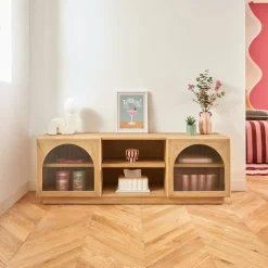 Meuble TV 2 portes 3 étagères &quot;Lousada&quot;