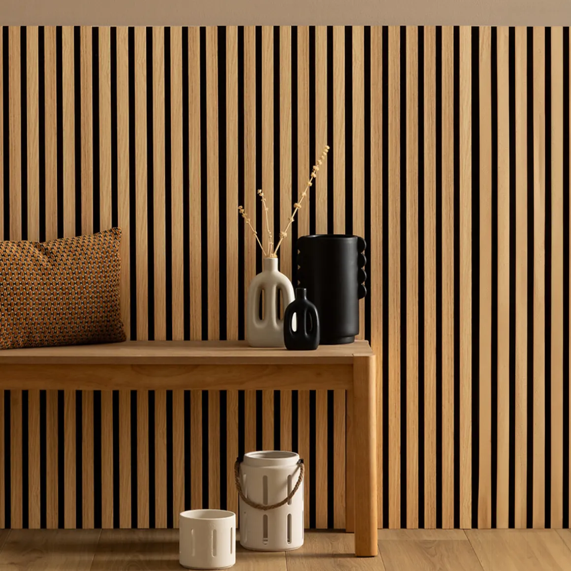 Panneau décoratif tasseaux bois Colva