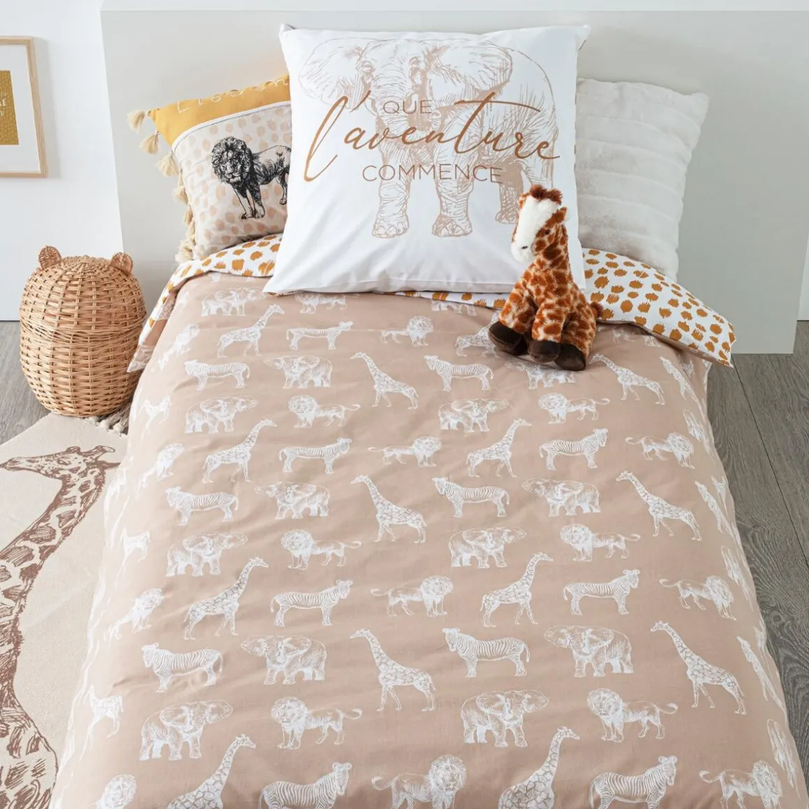 Parure de lit enfant 2 pièces "Savane"