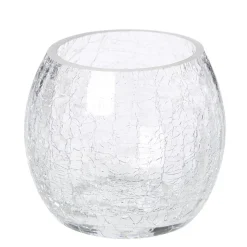 Photophore verre craquelé