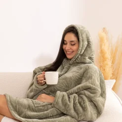 Plaid à manches capuche flanelle "Caleen"