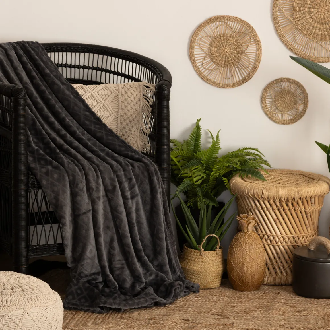 Plaid "3D Losange" flanelle