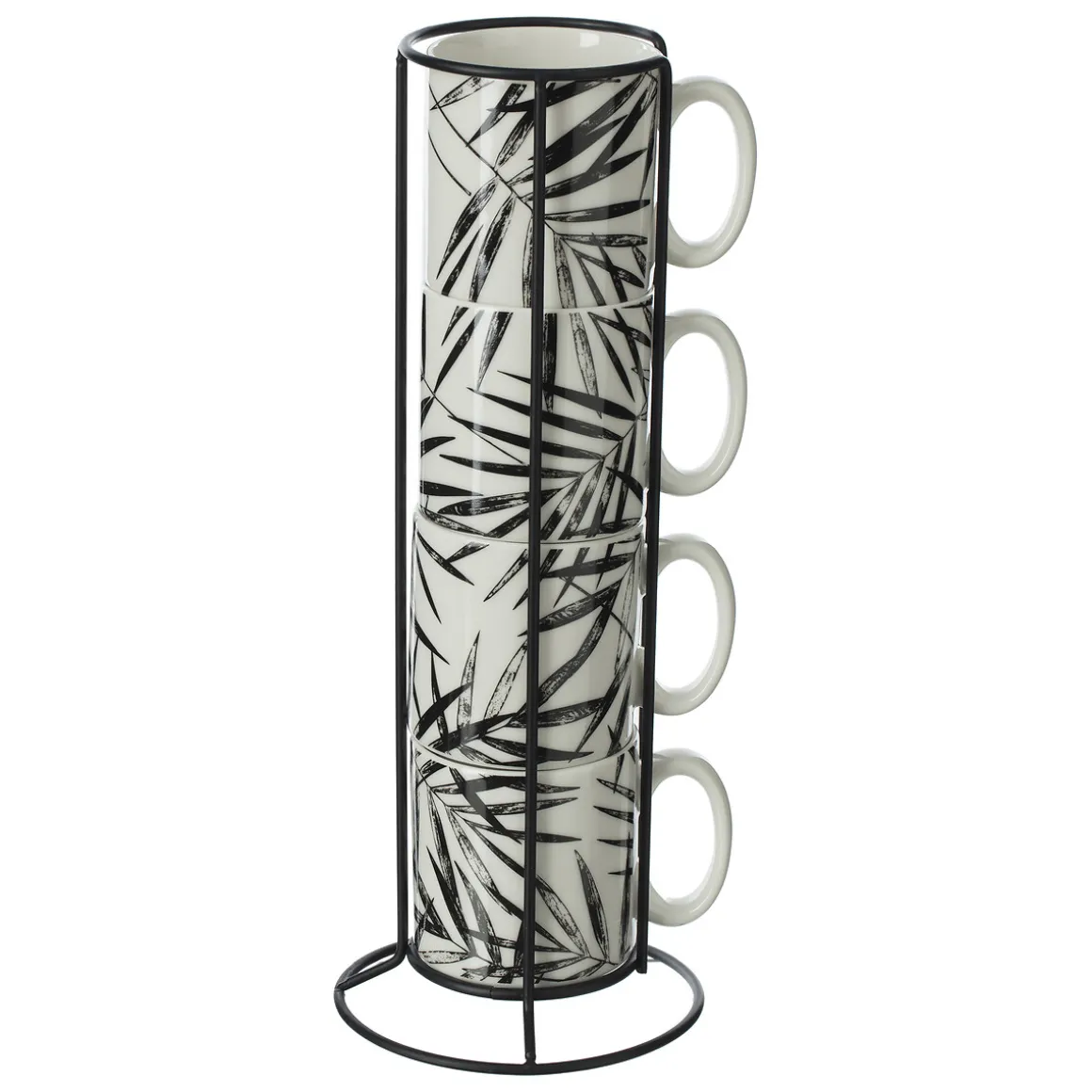 Rack 4 mugs "Floral green"