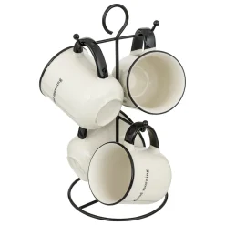 Rack 4 mugs "Good morning"