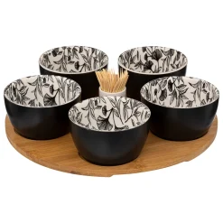 Service apéritif 7 pièces "White Floral"