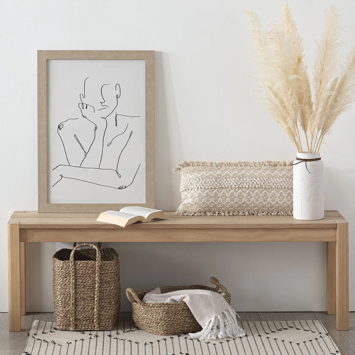 Set de 3 paniers à anses rectangulaires