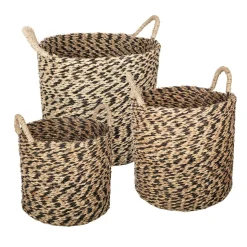 Set de 3 paniers à anses ronds "Etnik"
