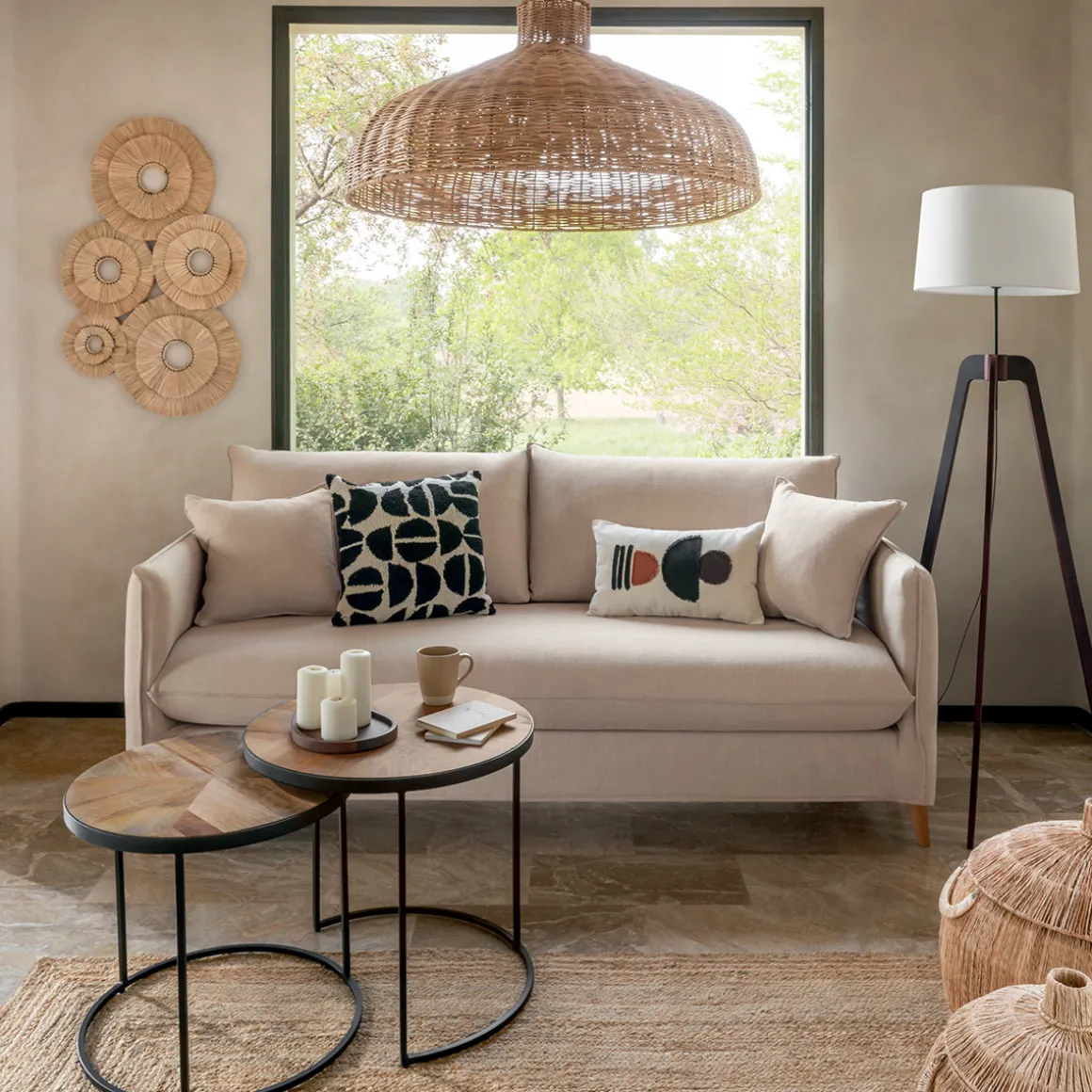 Set de 2 paniers ronds "Balaya"