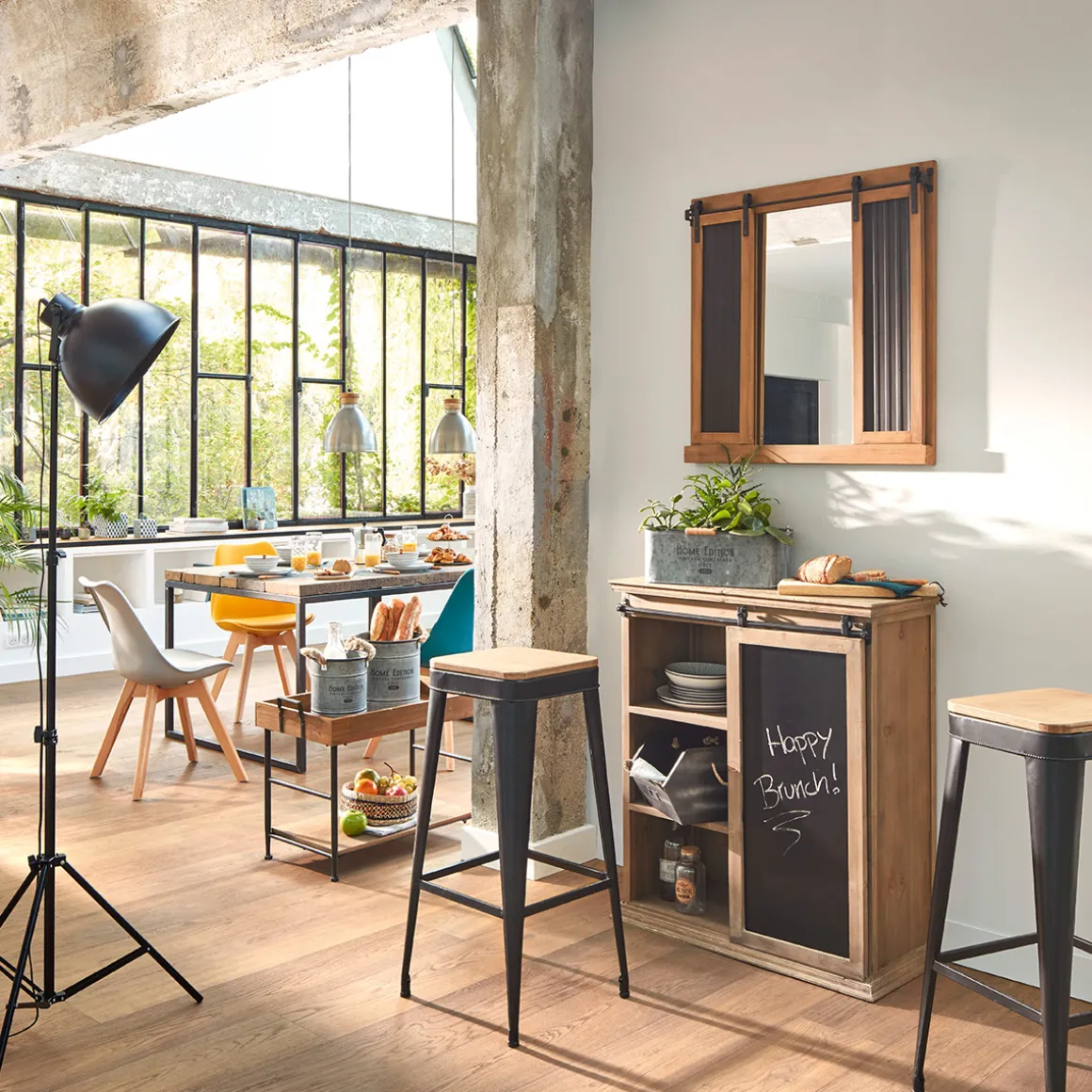 Set de 2 seaux métal