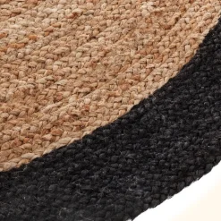 Tapis en jute bord noir