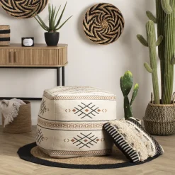 Tapis en jute bord noir