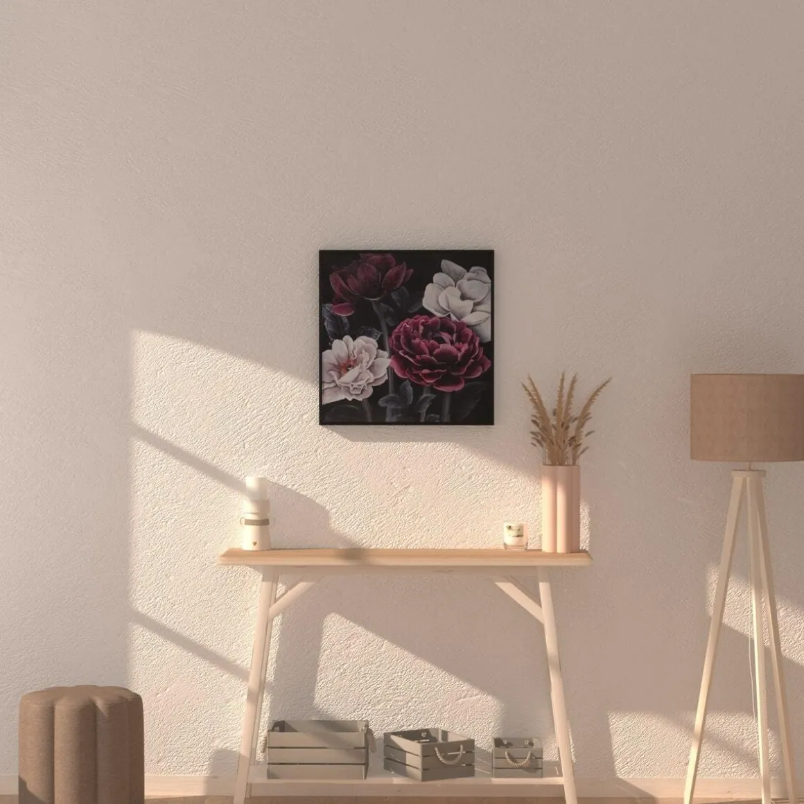 Toile peinte "Fleurs"