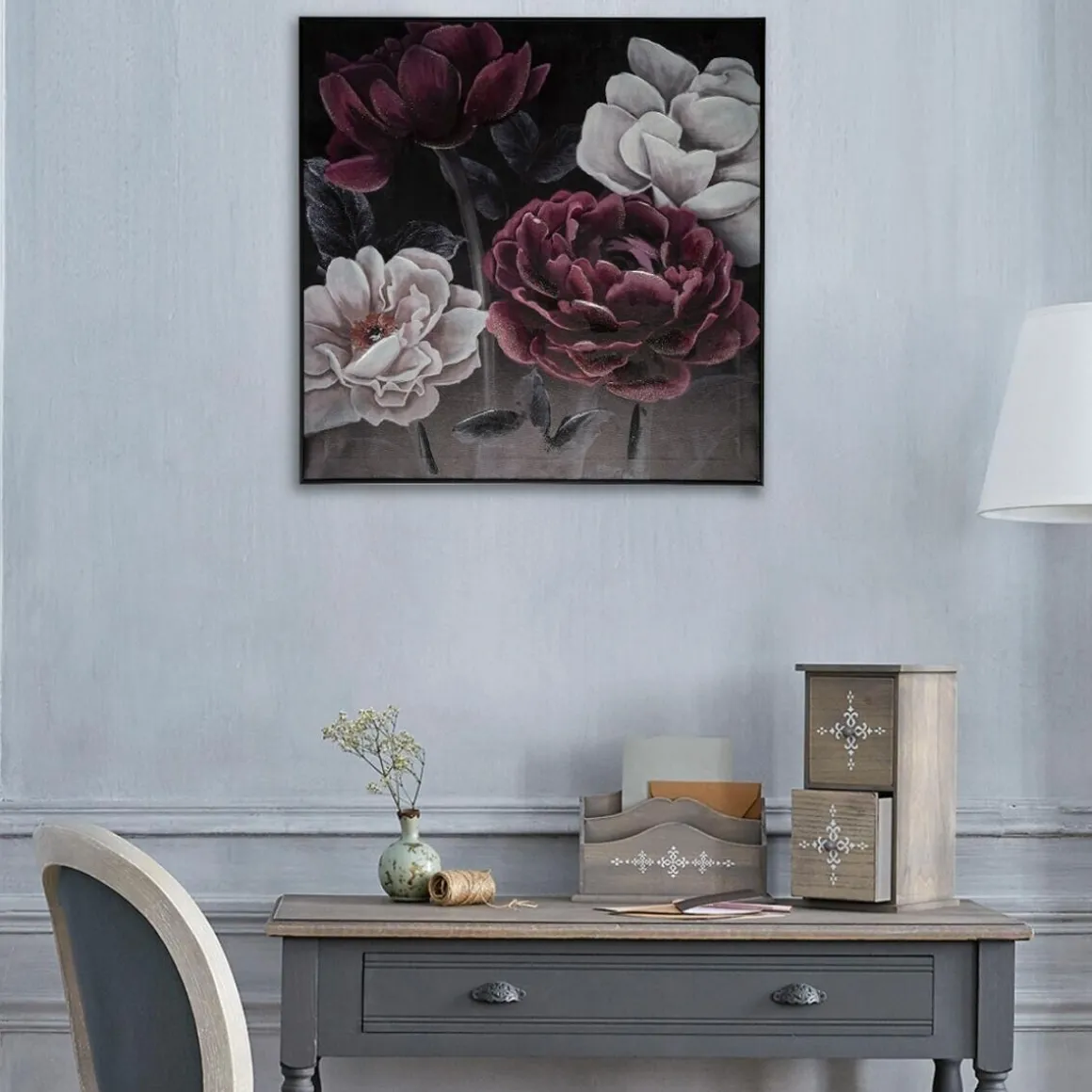 Toile peinte "Fleurs"