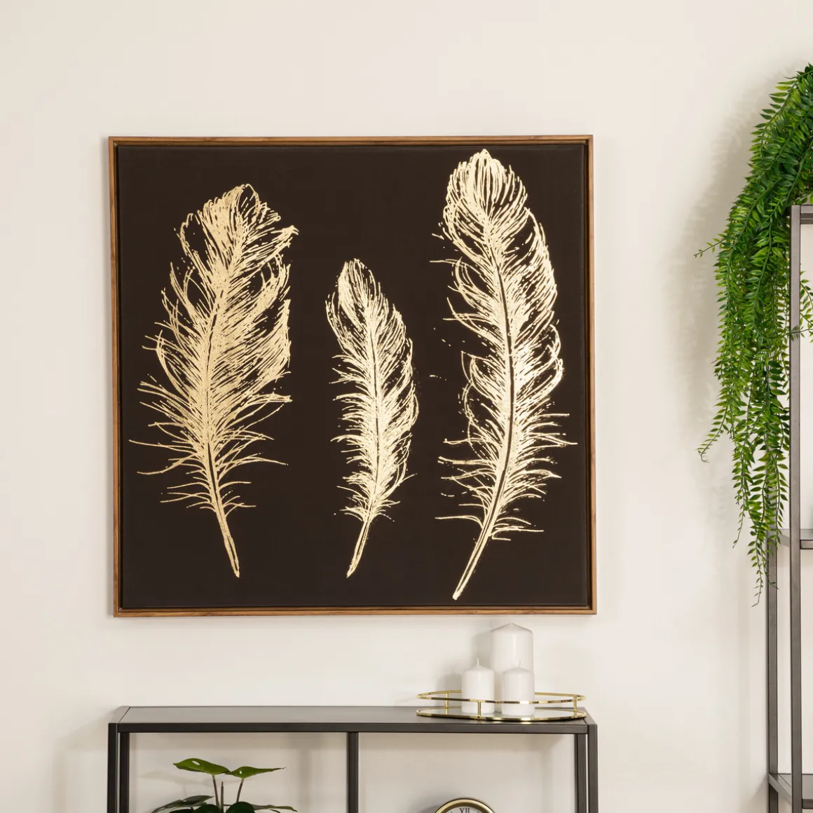 Toile peinte "Plume"