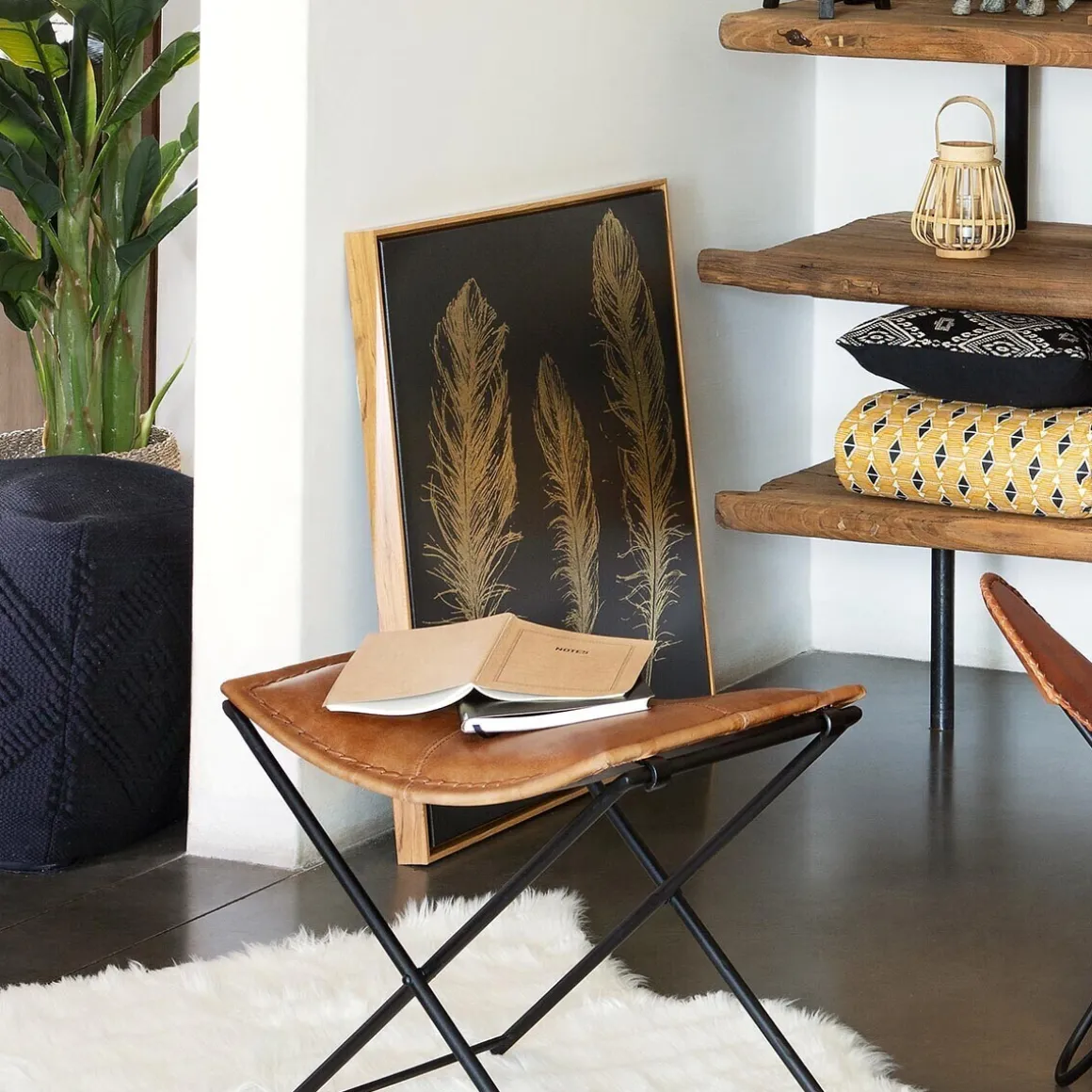 Toile peinte "Plume"