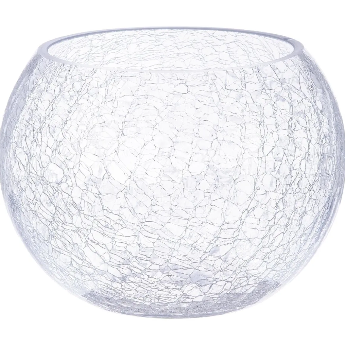 Vase boule, verre craquelé
