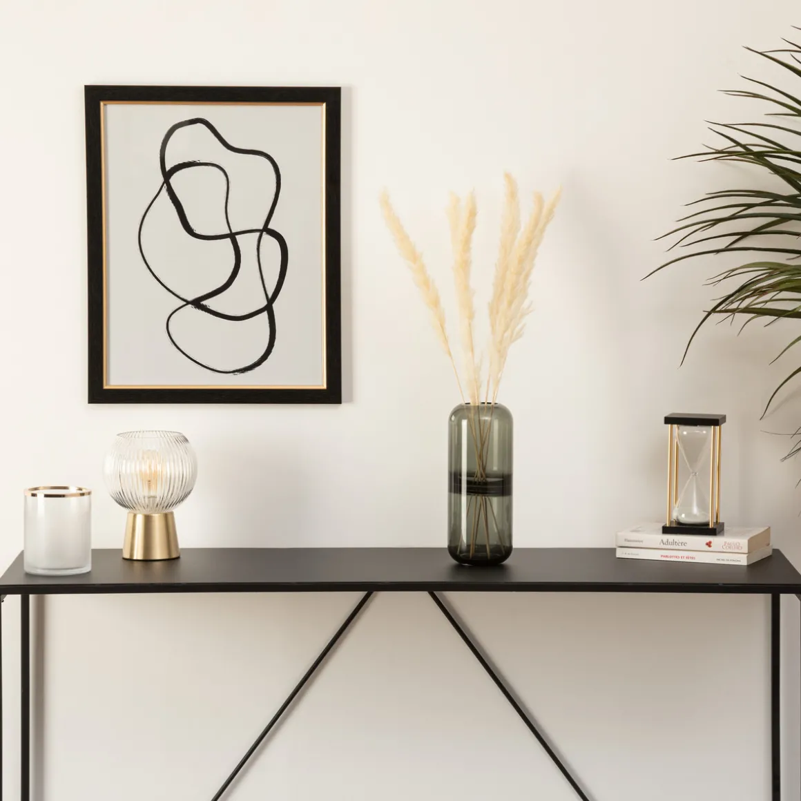 Vase bouteille "Line", verre