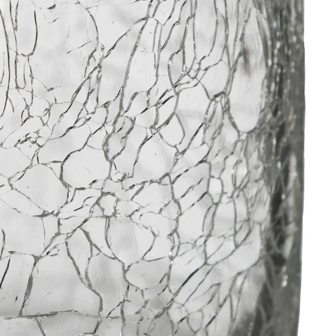 Vase cylindre, verre craquelé